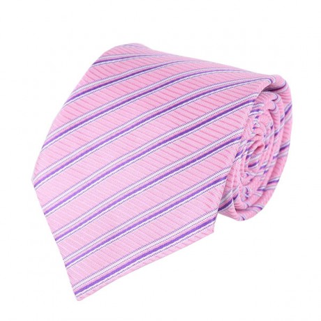 KLASIK kravata ružovo-pásikavá