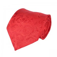 KLASIK kravata červená kvetinová